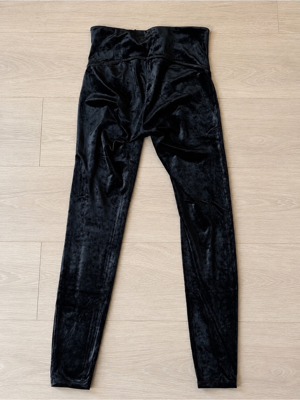 Spanx Black Velvet High-Waist Leggings XL - Picture 2 of 3